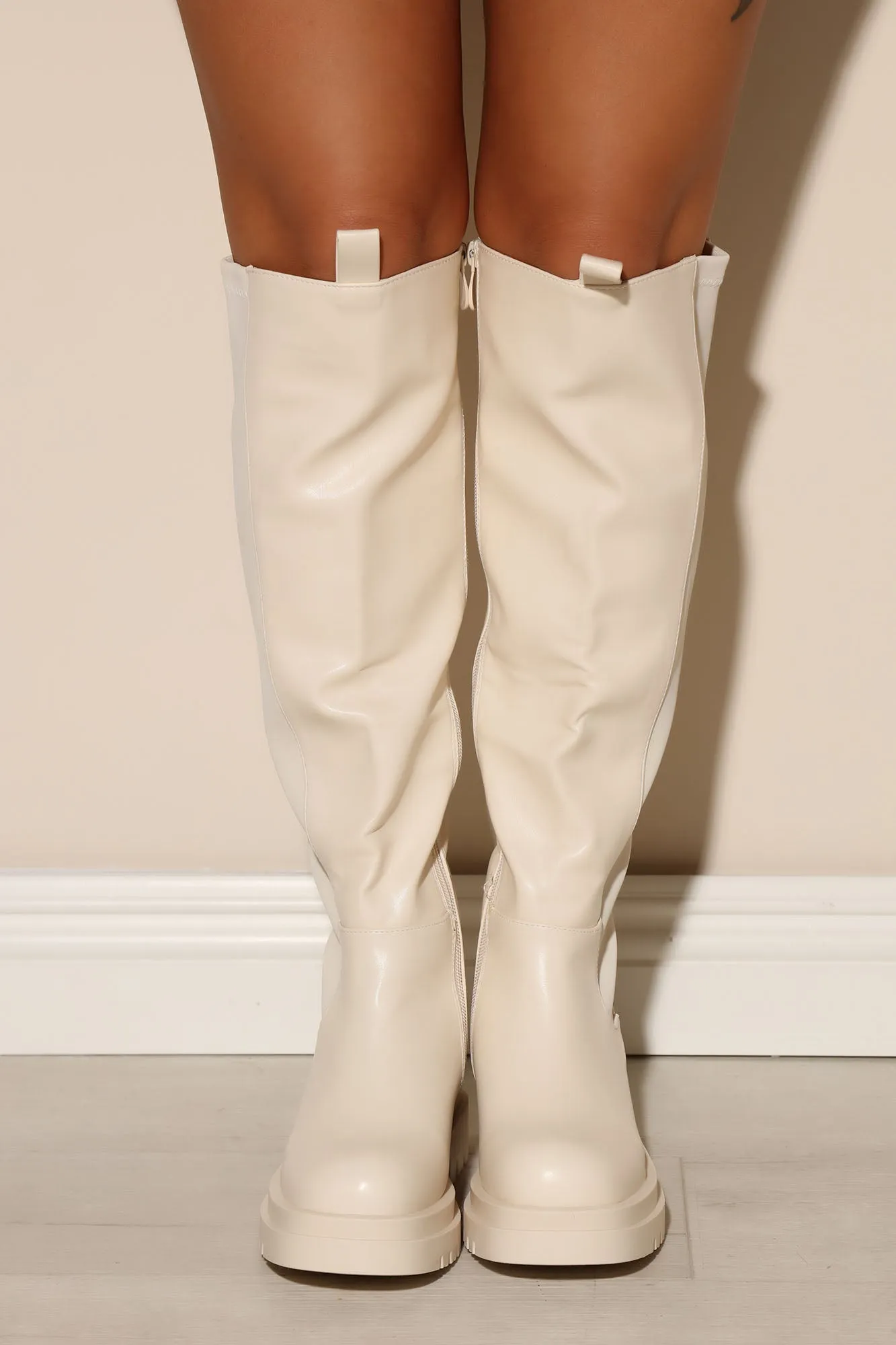 Big Moves Knee High Chelsea Boot - Nude