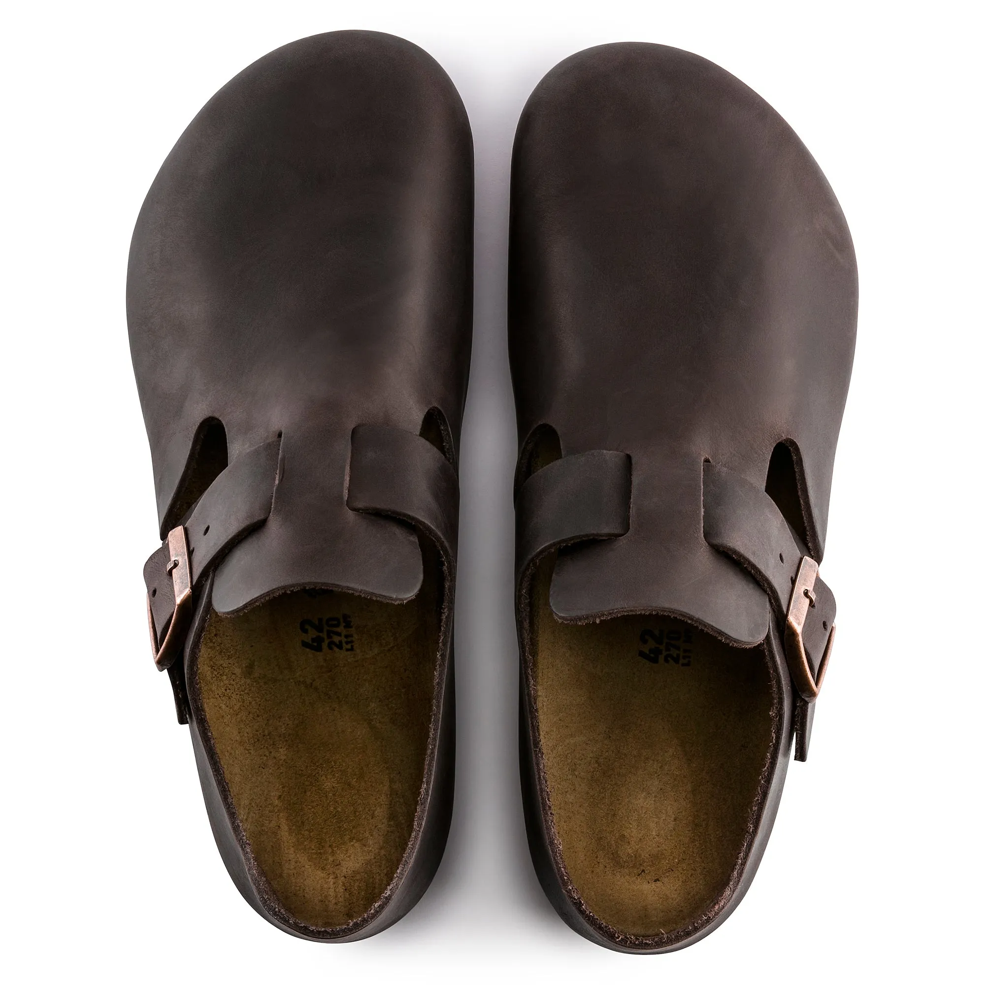 Birkenstock Unisex's London Oiled Leather Clog Shoes Habana Brown
