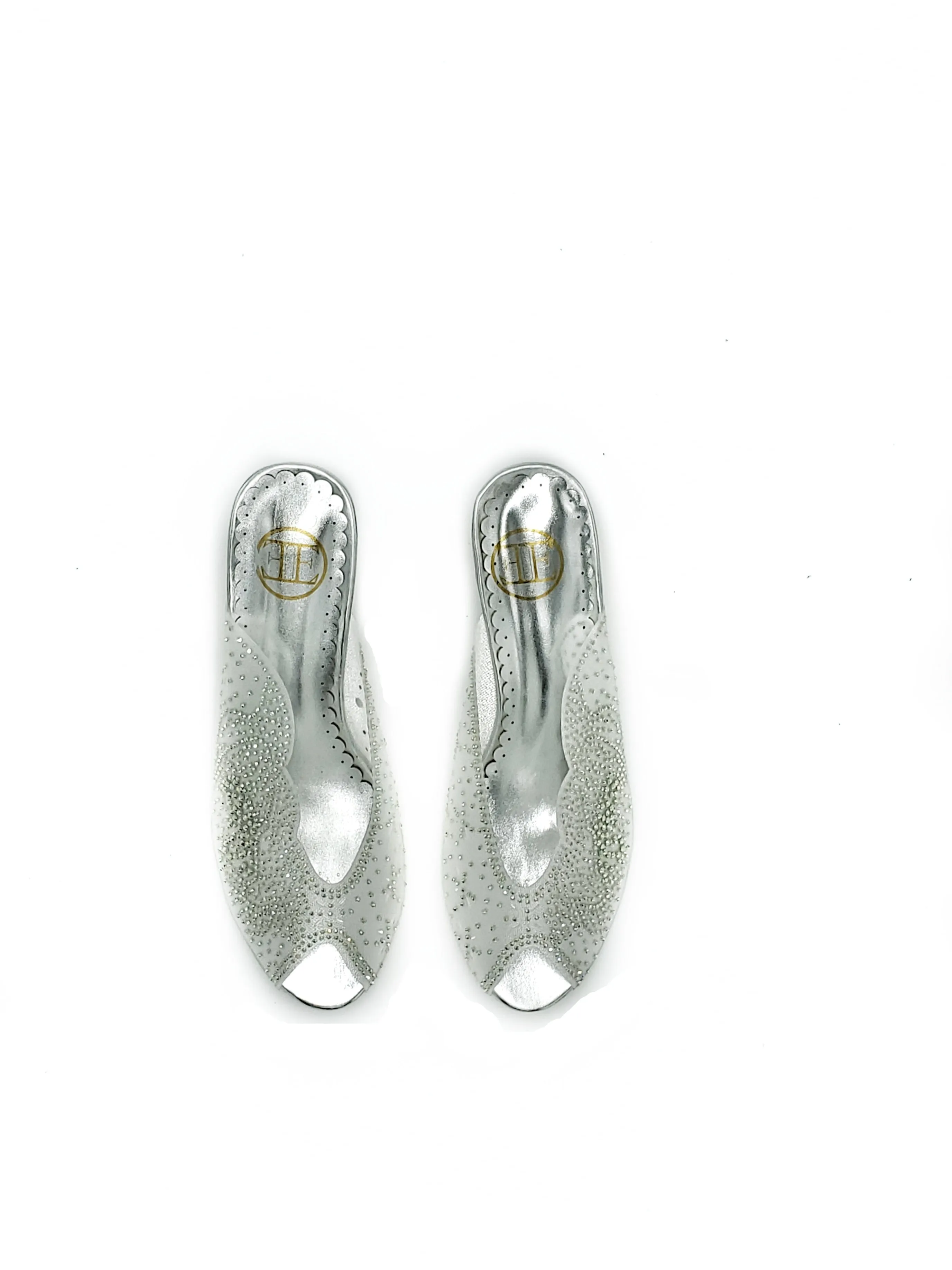 Block Heel Mule - Silver
