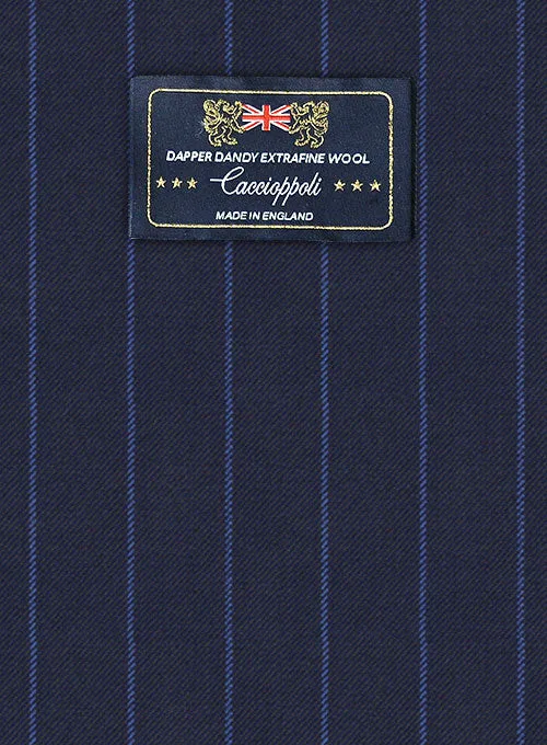 Caccioppoli Dapper Dandy Lerci Navy Blue Wool Pants