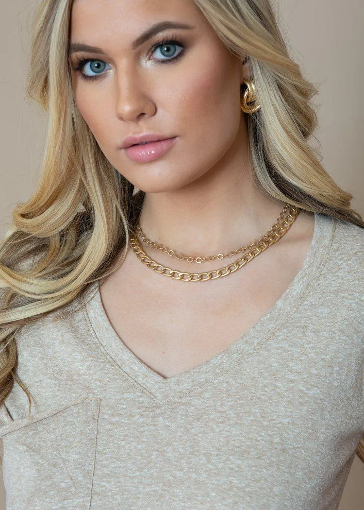 El Nidio Gold Chain Linked Loop Necklace