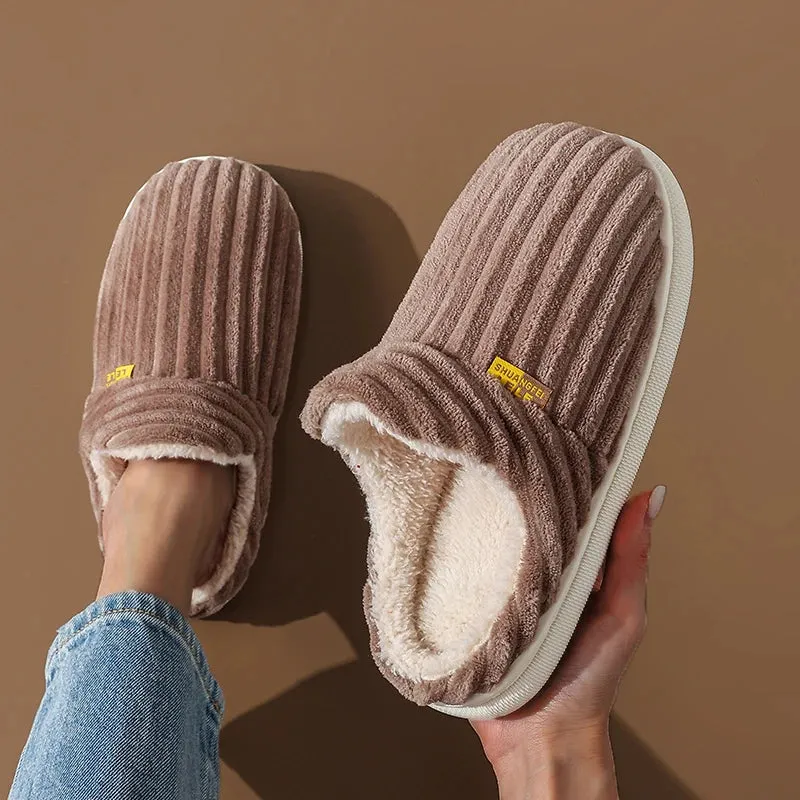 Fluffy Stripes Home Slippers
