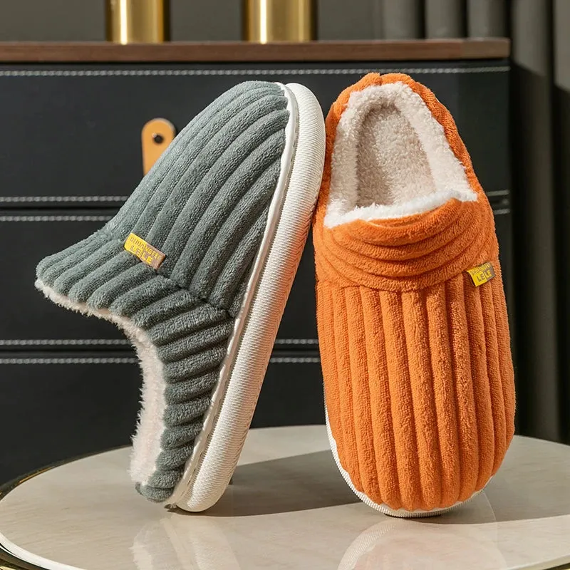 Fluffy Stripes Home Slippers