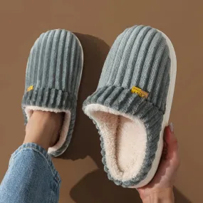 Fluffy Stripes Home Slippers