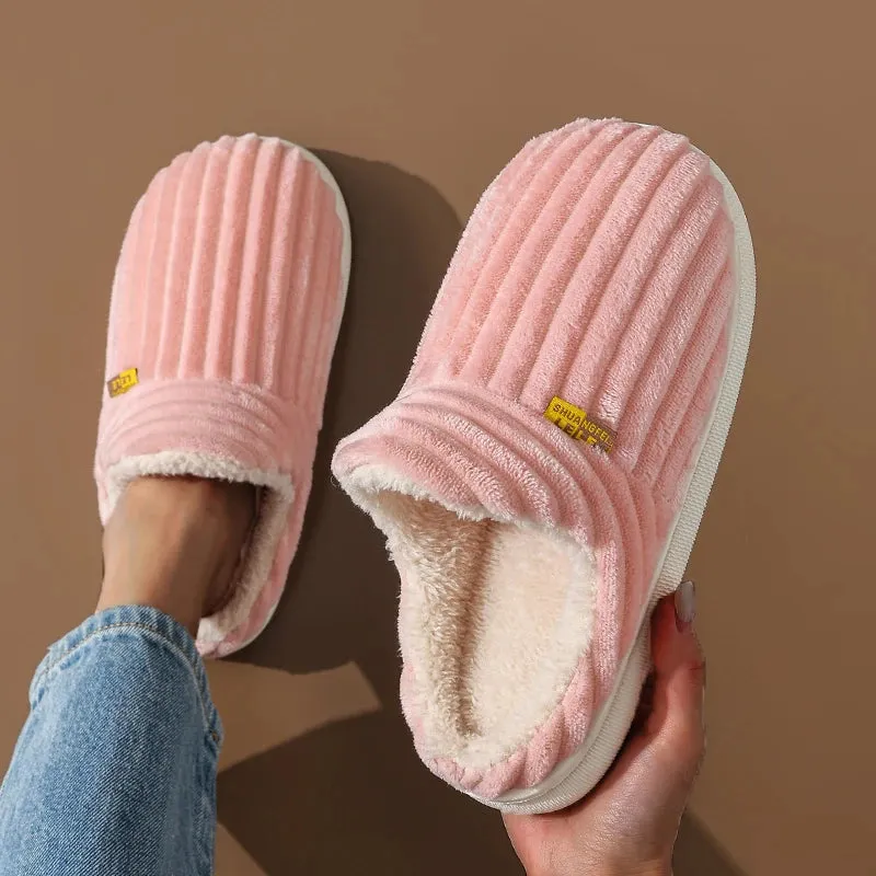Fluffy Stripes Home Slippers