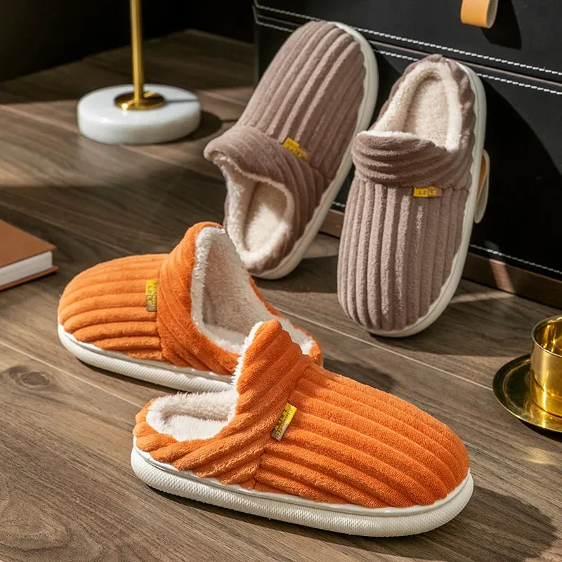 Fluffy Stripes Home Slippers