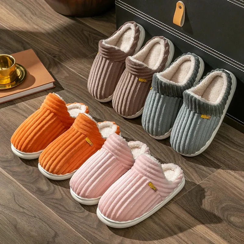 Fluffy Stripes Home Slippers