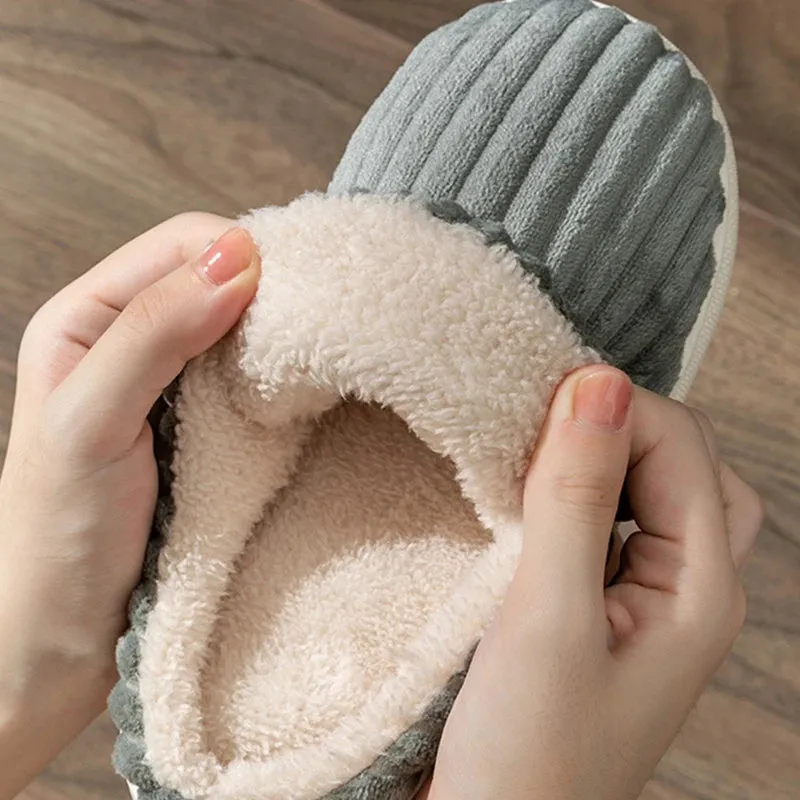 Fluffy Stripes Home Slippers
