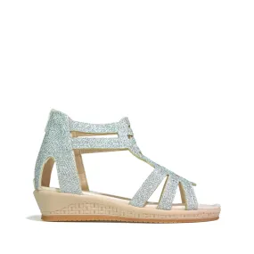 Girls Gladiator Sandals Silver