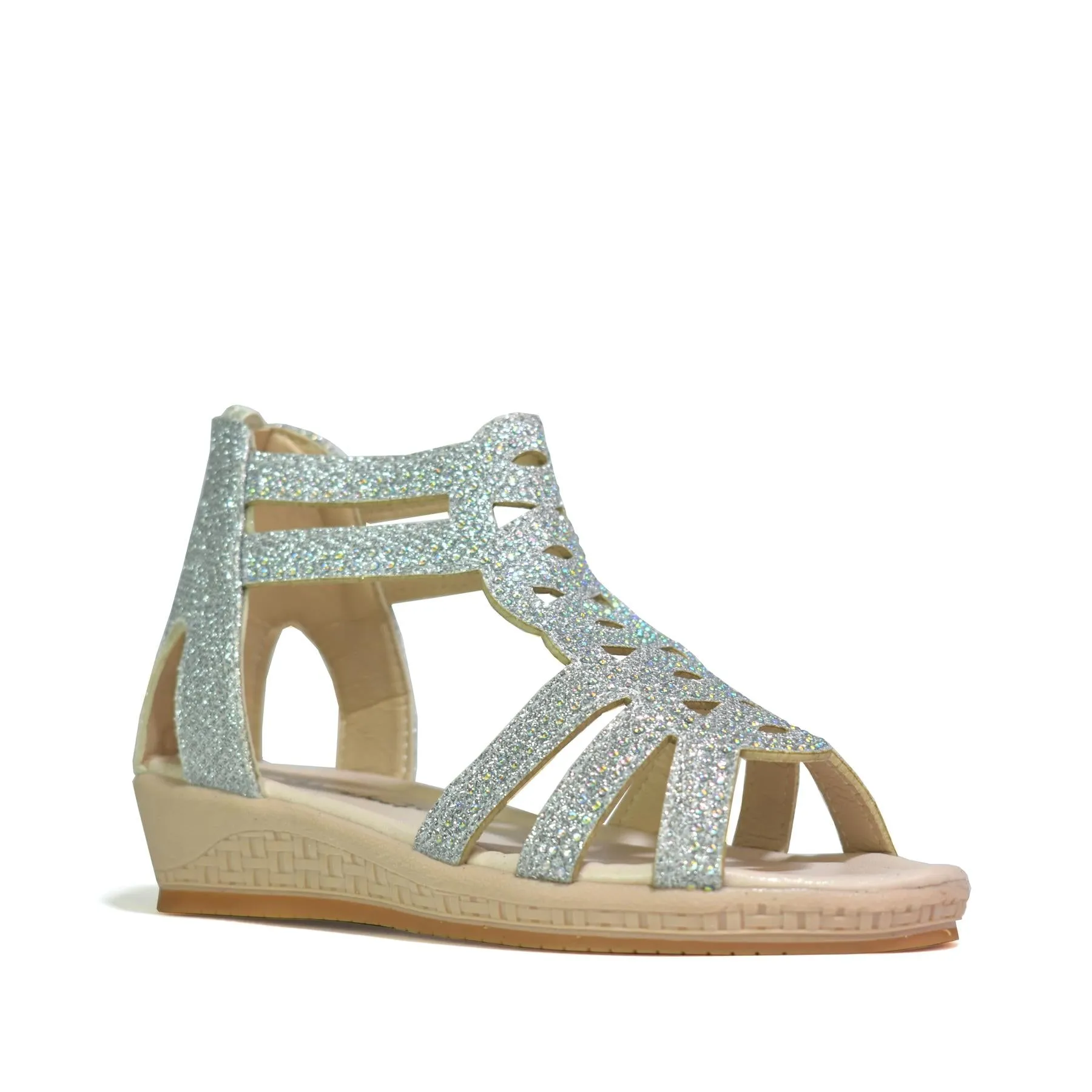 Girls Gladiator Sandals Silver