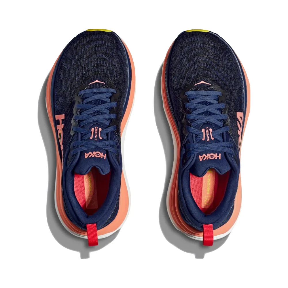 Hoka Women's Gaviota 5 Sneaker in Evening Sky/Coral