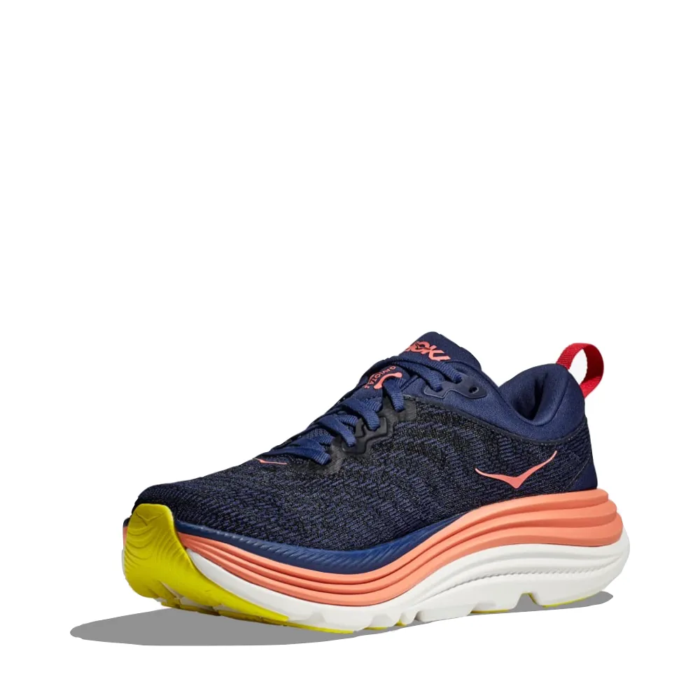Hoka Women's Gaviota 5 Sneaker in Evening Sky/Coral