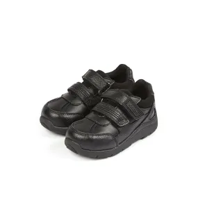 Kickers  Infants BLACK Leather MOAKIE REFLEX Touch fastening strap shoe