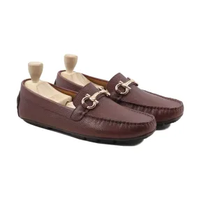 Luzon - Men's Oxblood Pebble Grain Leather Driver Shoe