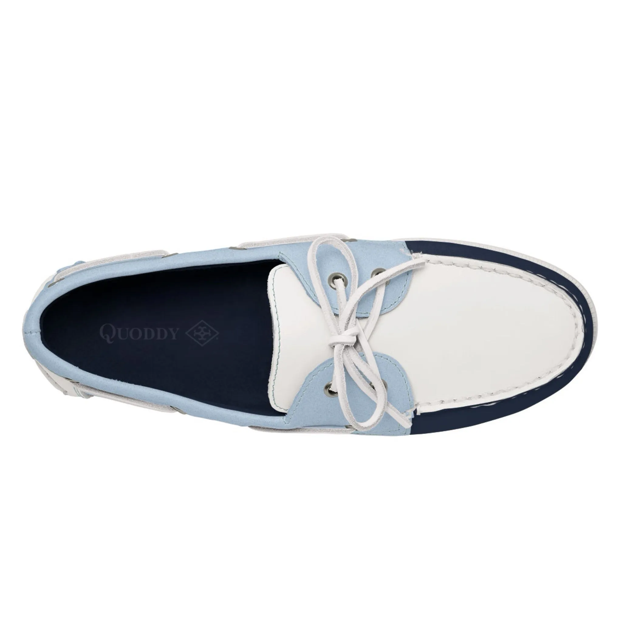 Men’s 2 Eyelet LE Boat Shoe: Navy/White/Lt Blue