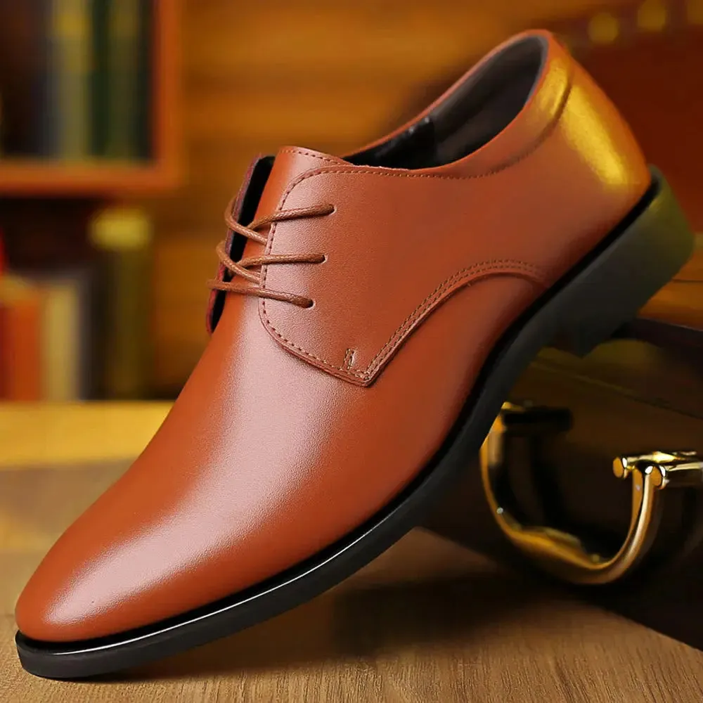 Men's Leather Shoes Casual Formal Office Dress Walking Lace Up Work Shoes