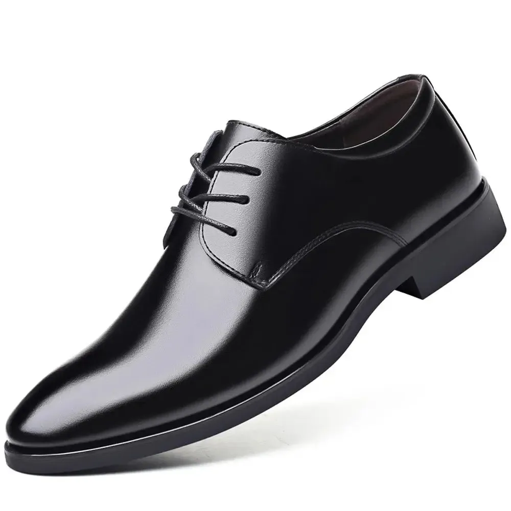Men's Leather Shoes Casual Formal Office Dress Walking Lace Up Work Shoes