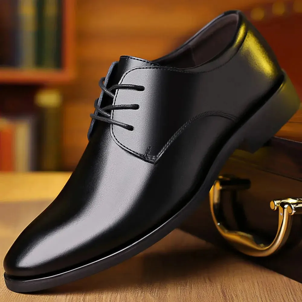Men's Leather Shoes Casual Formal Office Dress Walking Lace Up Work Shoes