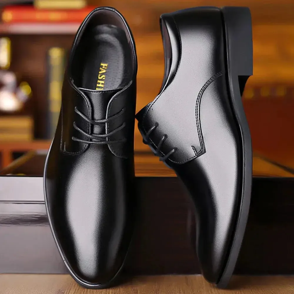 Men's Leather Shoes Casual Formal Office Dress Walking Lace Up Work Shoes