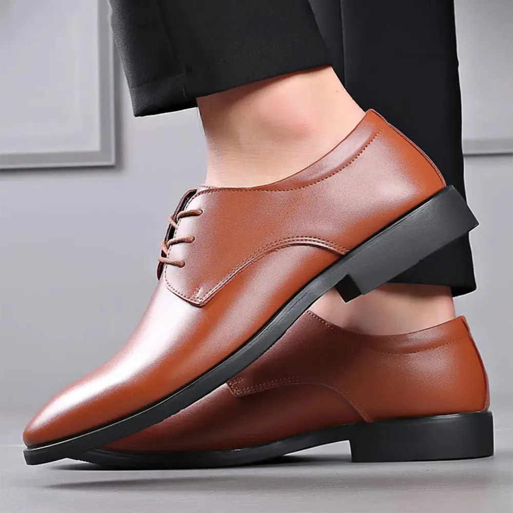 Men's Leather Shoes Casual Formal Office Dress Walking Lace Up Work Shoes