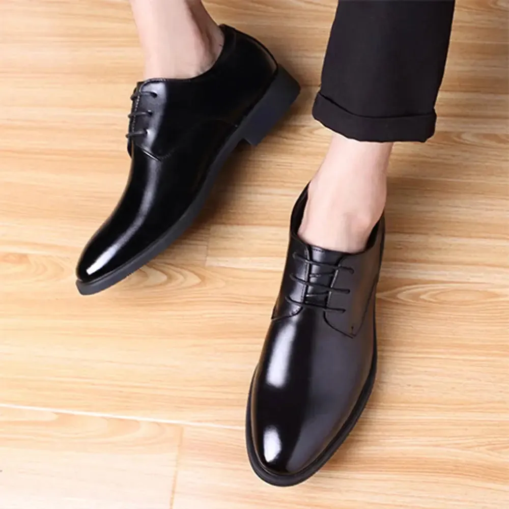 Men's Leather Shoes Casual Formal Office Dress Walking Lace Up Work Shoes