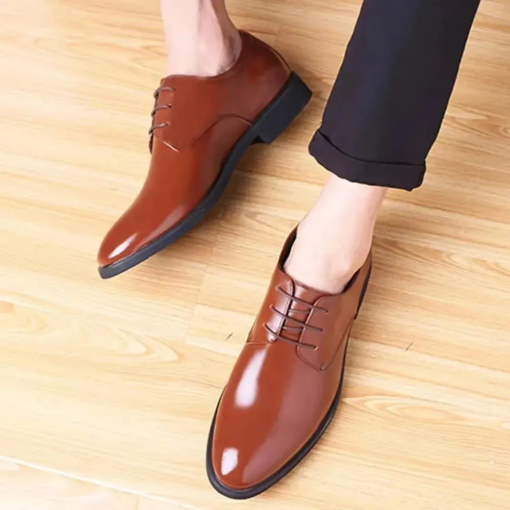Men's Leather Shoes Casual Formal Office Dress Walking Lace Up Work Shoes