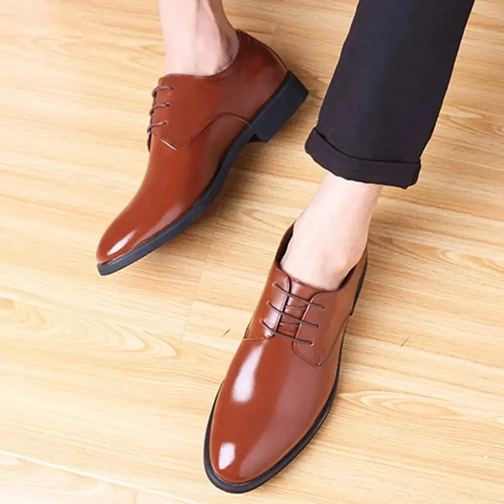 Men's Leather Shoes Casual Formal Office Dress Walking Lace Up Work Shoes
