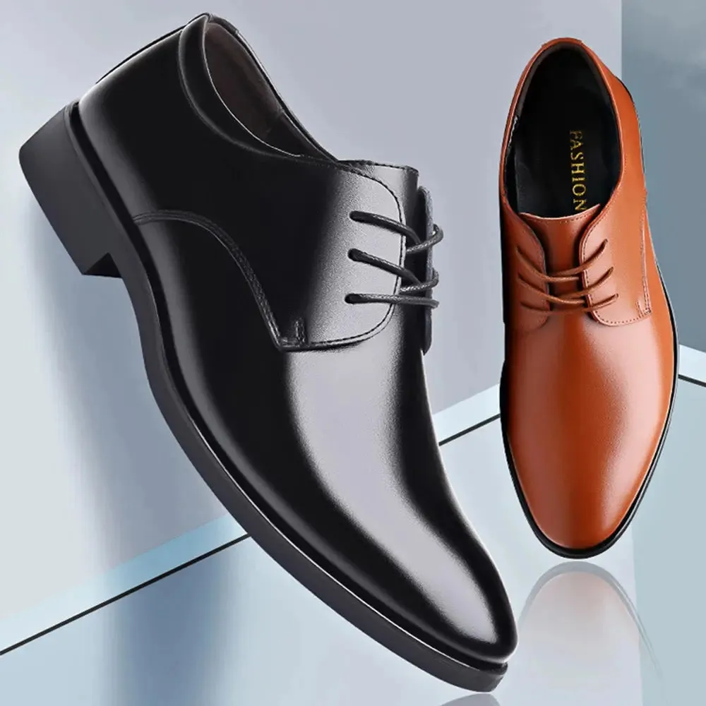 Men's Leather Shoes Casual Formal Office Dress Walking Lace Up Work Shoes