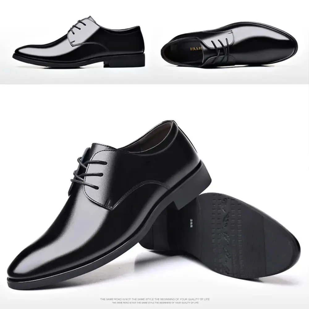 Men's Leather Shoes Casual Formal Office Dress Walking Lace Up Work Shoes