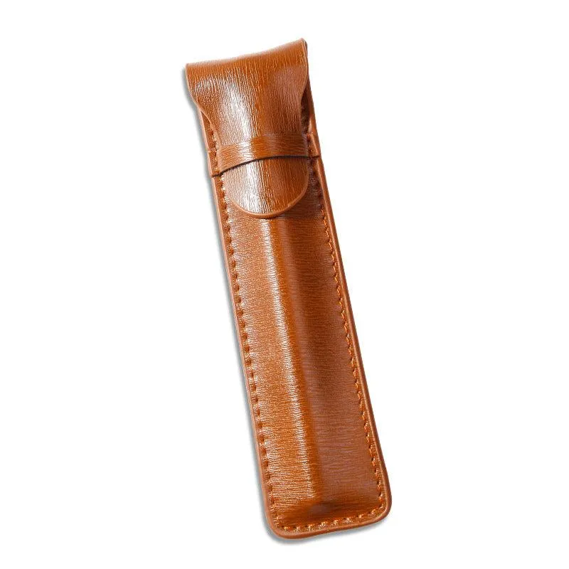 Pen Bags Separated By Single Storage Bags-Sided Leather Of Pure-Color Stationery Case