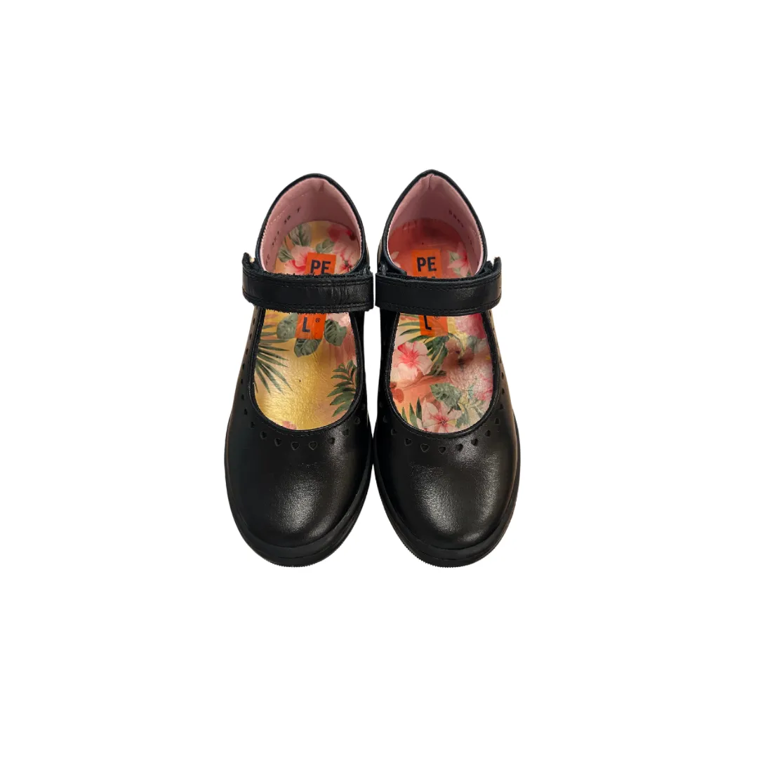 Petasil School Shoes | Gisele |  Black Leather