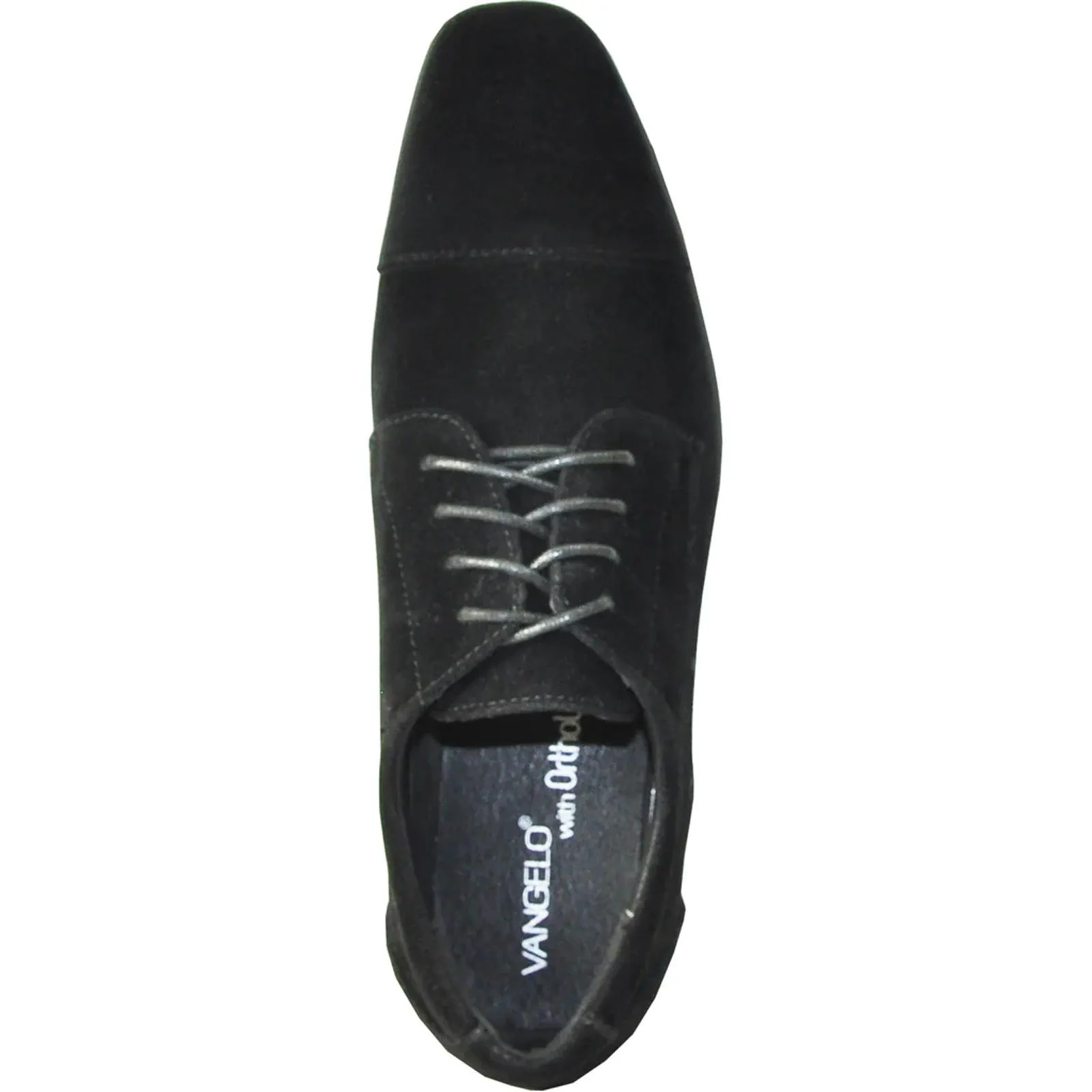 "Bravo Black Suede Cap-Toe Dress Shoes for Weddings & Prom"