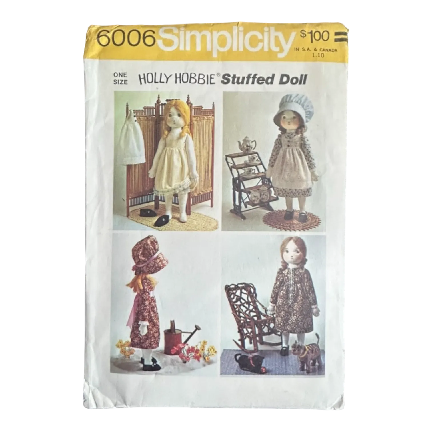 Simplicity 6006 Holly Hobbie Stuffed Doll Pattern - Size One Size