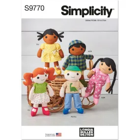 Simplicity Sewing Pattern S9770 14 1 / 2" Cloth Dolls and Clothes by Longia Miller