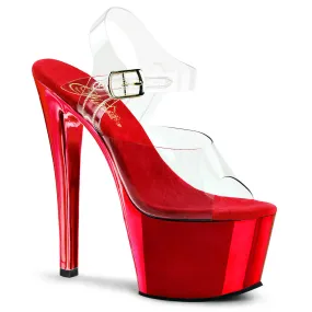 SKY-308  Red Chrome Platform 7 Inch Pole Dancing Shoe