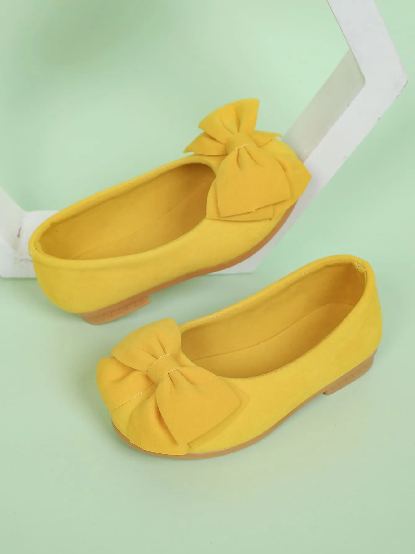 Toddler Girls Minimalist Bow Decor Flats- FD